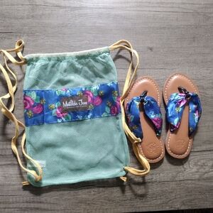 Matilda Jane Brilliant Daydream Seahorse Sandals Size 11 Baby girls Satin New